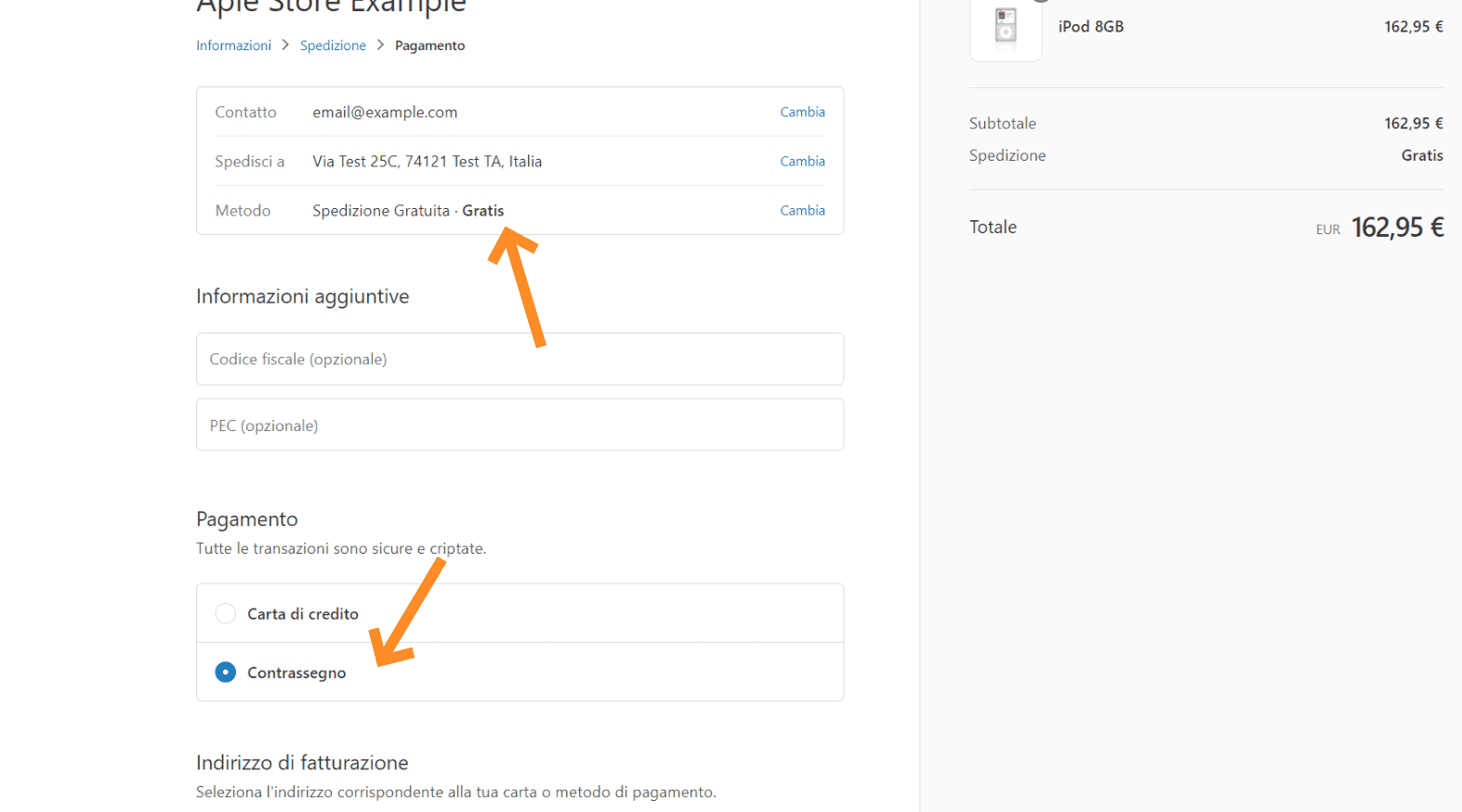 Problema con l'utilizzo della soluzione alternativa alla tariffa di spedizione